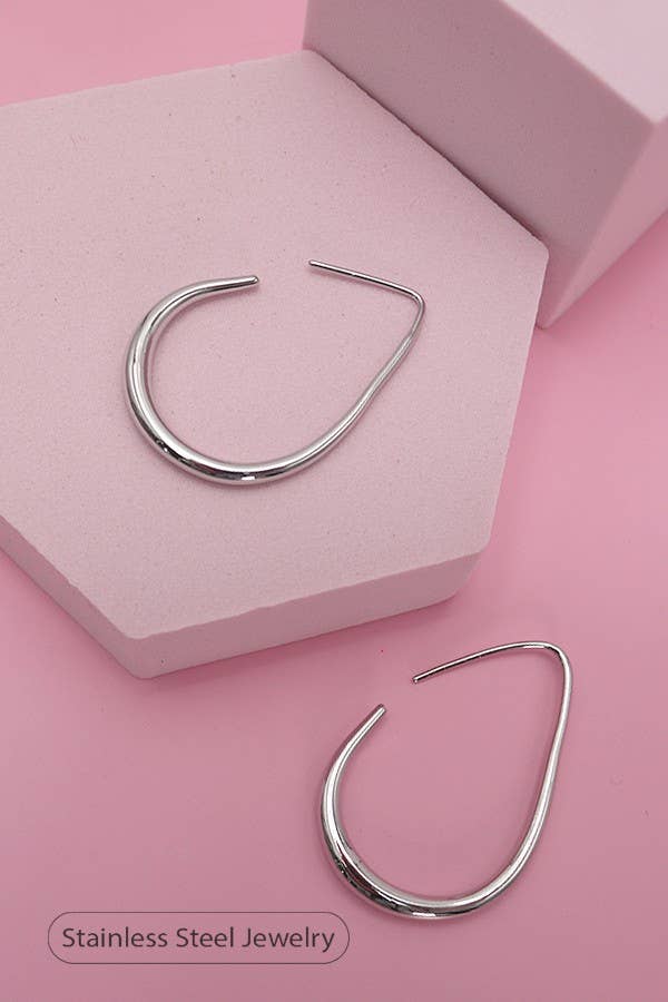 18K STAINLESS STEEL WATERPROOF TARNISH FREE HOOPS | 40E311