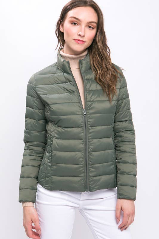 Ultra Lightweight Padded Thermal Zip Up Jacket