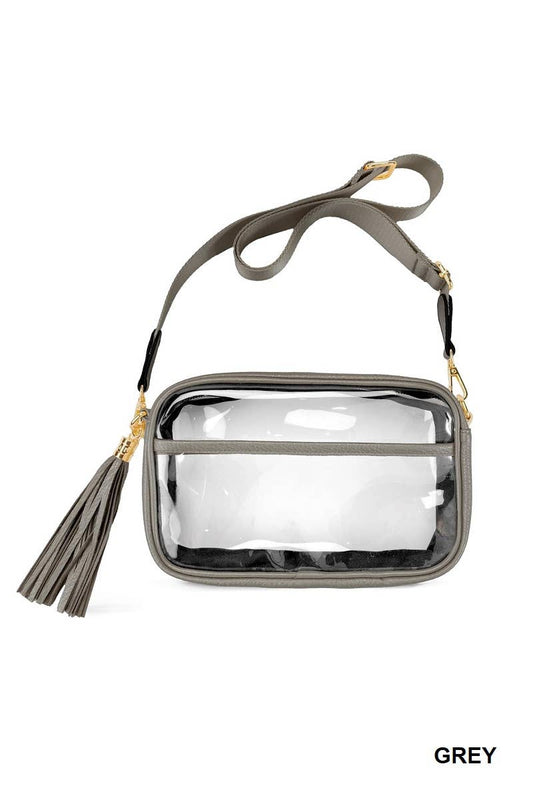 Stadium Clear Pu Crossbody Shoulder Camera Bag: