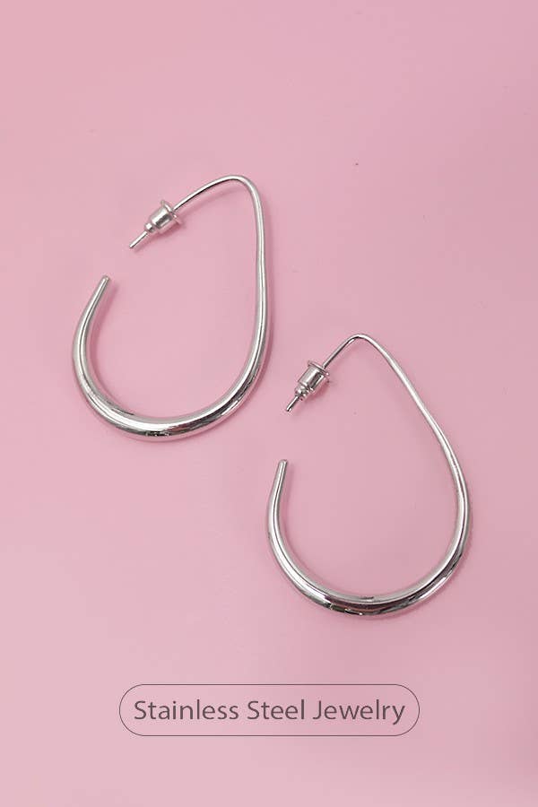 18K STAINLESS STEEL WATERPROOF TARNISH FREE HOOPS | 40E311